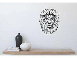 Decoração Metalica Leao 4, Preto, 40X1,5X50 Cm, Epikasa