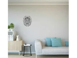 Decoração Metalica Leao 4, Preto, 40X1,5X50 Cm, Epikasa