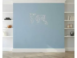 Decoração Metalica Mapa Do Mundo 19, Branco, 100X1,5X58 Cm, Epikasa