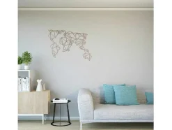 Decoração Metalica Mapa Do Mundo 17, Cobre, 100X1,5X58 Cm, Epikasa
