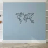 Decoração Metalica Mapa Do Mundo 4, Preto, 120X1,5X72 Cm, Epikasa