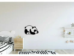 Decoração Metalica Panda 2, Preto, 50X1,5X35 Cm, Epikasa