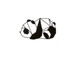 Decoração Metalica Panda 3, Preto, 52X1,5X31 Cm, Epikasa