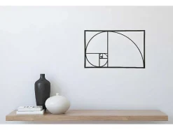 Decoração Metalica Proporcao Aurea, Preto, 53X1,5X35 Cm, Epikasa