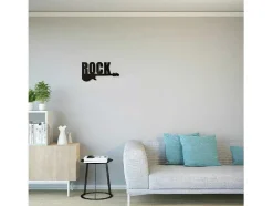 Decoração Metalica Rock 2, Preto, 50X1,5X25 Cm, Epikasa