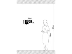 Decoração Metalica Rock 2, Preto, 50X1,5X25 Cm, Epikasa