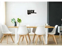 Decoração Metalica Rock 2, Preto, 50X1,5X25 Cm, Epikasa