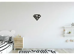 Decoração Metalica Superman, Preto, 40X1,5X31 Cm, Epikasa