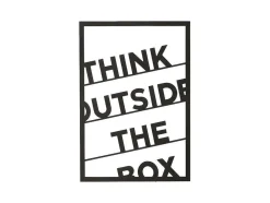 Decoração Metalica Think Outside The Box 2, Preto, 50X1,5X70 Cm, Epikasa