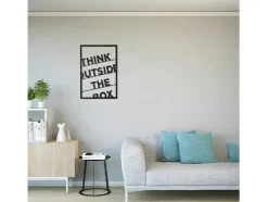 Decoração Metalica Think Outside The Box 2, Preto, 50X1,5X70 Cm, Epikasa