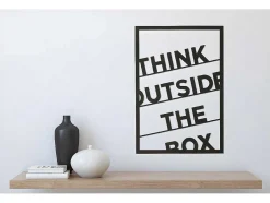 Decoração Metalica Think Outside The Box 2, Preto, 50X1,5X70 Cm, Epikasa