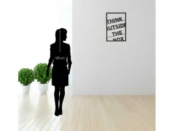 Decoração Metalica Think Outside The Box 2, Preto, 50X1,5X70 Cm, Epikasa