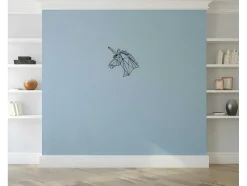 Decoração Metalica Unicornio, Preto, 53X1,5X50 Cm, Epikasa