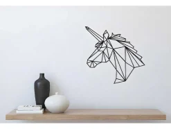 Decoração Metalica Unicornio, Preto, 53X1,5X50 Cm, Epikasa