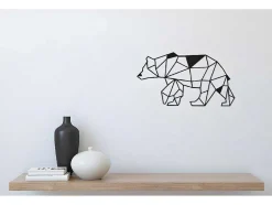 Decoração Metalica Urso 4, Preto, 55X1,5X30 Cm, Epikasa
