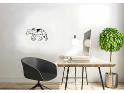 Decoração Metalica Urso 4, Preto, 55X1,5X30 Cm, Epikasa