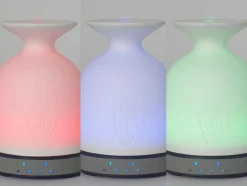 Diffuseur D'Aromes Par Ultrasons 12W Avec Led En Verre Blanc