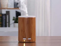 Diffuseur D'Aromes Par Ultrasons 12W Avec Led En Bambou Brun