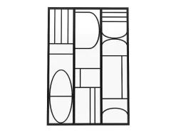Divisória De Atelier Aluminio Termolacado Estilo Art Deco 90X130 Cm, Preto - Coubarta