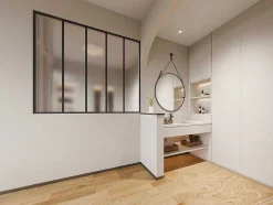 Divisória De Atelier Aluminio Vidro Fosco 150X130 Cm Preto - Bayview