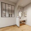 Divisória De Atelier Aluminio Vidro Fosco 120X130 Cm Preto - Bayview