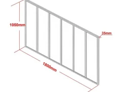 Divisória De Atelier Em Aluminio Termolacado Branco De 180X105 Cm - Bayview