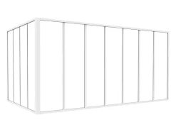 Divisória De Canto De Atelier Em Aluminio Termolacado C210 X L120 X A105 Cm Branco - Bayview