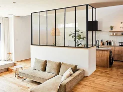 Divisória De Canto De Atelier Em Aluminio Termolacado C180 X L60 X A130 Cm Preto - Bayview