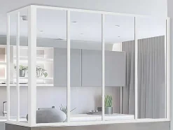 Divisória De Canto De Atelier Em Aluminio Termolacado C120 X L60 X A130 Cm Preto - Bayview