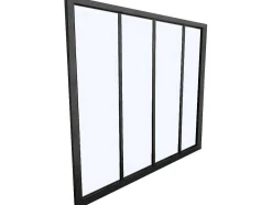 Divisória De Canto De Atelier Em Aluminio Termolacado C150 X L60 X A130 Cm Preto - Bayview