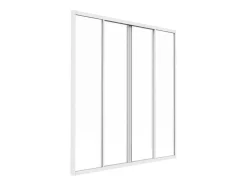 Divisória De Correr Aluminio Termolacado Branco 120X130 Cm - Ravena