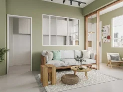 Divisória De Correr Aluminio Termolacado Branco 180X130 Cm - Ravena