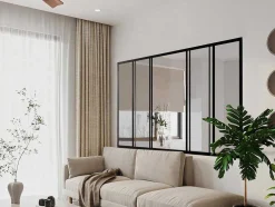 Divisória De Correr Em Aluminio Termolacado Preto 180X130 Cm - Ravena
