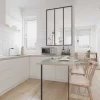Divisória De Vidro Bayview Em Aluminio Termolacado Preto - 90X130 Cm