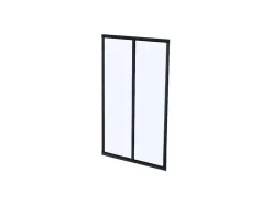 Divisória De Vidro Bayview Em Aluminio Termolacado Preto - 60X130 Cm