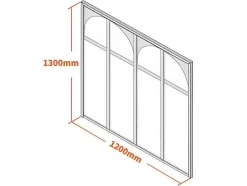 Divisória De Vidro Para Atelie Art Deco Em Aluminio Termolacado De 120X130 Cm Cor Preto - Arcadea