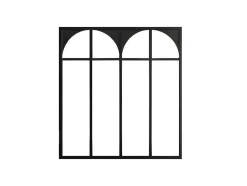 Divisória De Vidro Para Atelie Art Deco Em Aluminio Termolacado De 120X130 Cm Cor Preto - Arcadea