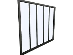 Divisória De Vidro Para Atelier Bayview Em Aluminio Termolacado Preto - 150X130 Cm