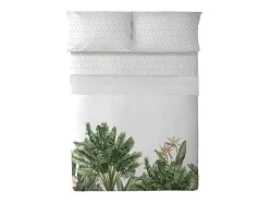 Drap De Dessus 100% Coton 1 Piece Blanc A Motifs Jungle 240X240
