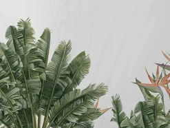 Drap De Dessus 100% Coton 1 Piece Blanc A Motifs Jungle 240X240