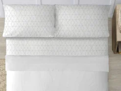 Drap De Dessus 100% Coton 1 Piece Blanc A Motifs Jungle 240X240