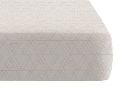 Drap Housse 100% Coton 1 Piece Beige A Triangles 90X200