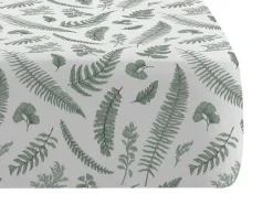 Drap Housse 100% Coton 1 Piece Blanc A Motifs Vegetaux 90X200