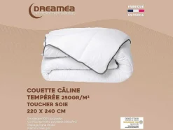 Edredão Caline Toque Seda 220 X 240 Cm 250 G/M Branco Vies Cinza - Biesya