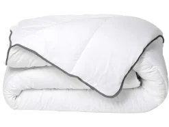 Edredão Caline Toque Seda 240 X 260 Cm 250 G/M Branco Vies Cinza - Biesya