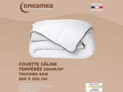 Edredão Caline Toque Seda 200 X 200 Cm 250 G/M Branco Vies Cinza - Biesya