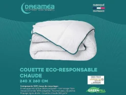 Edredão Quente Reciclado Da Dreamea Em Microfibra De 240 X 260 Cm - 350 G/M Com Borda Azul - Rosa
