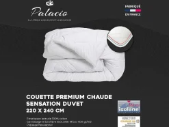 Edredão Sensacao Penas Em Percal De Algodao 91 Fios/Cm 240 X 260 Cm 400 G/M Branco - Auxence