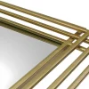 Espelho Art Deco Em Metal De C.80 X A. 110 Cm Cor Dourado - Samba