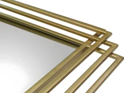 Espelho Art Deco Em Metal De C.80 X A. 110 Cm Cor Dourado - Samba